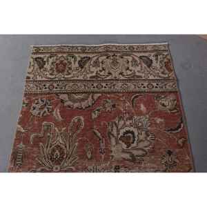 0.3x13.9 ft Vintage Rug, Turkish <b>Runner</b> Rug, <b>Red</b> Green Floral Rug - Product Image 4