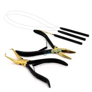 Aço inoxidável Extensão do cabelo Alicatador Com 2 furos Extensão Hair Removal Pliers Tool Kit extensões de cabelo ferramentas