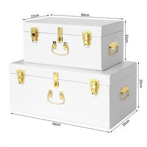 Eco-friendly White Set 2 Colorful Metal Storage Trunk Decorative Metal Trunk - Product Image 4