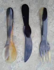 Cucharas de cuerno de estilo animal pulidas directas de la India para bodas y fiestas de Navidad técnica tallada - Product Image 2