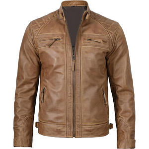 Chaqueta de cuero para hombre, diseño de logotipo personalizado OEM, chaqueta de cuero con solapa, chaqueta de cuero de poliéster para hombre, tienda de fábrica, otoño - Product Image 1