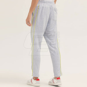 Pantalones de lana de algodón ajustados para hombre, diseño personalizado, ropa informal media, patrón recto, estilo deportivo, lista superior, teñido color liso - Product Image 5