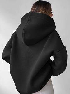 Sudadera con Capucha Extra Grande de Punto de Invierno Personalizada para Mujer, Ropa de Calle de Alta Calidad, Sudadera con Capucha Holgada con Hombros Caídos y Estampado de Insignia - Product Image 6