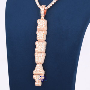 VVS 925เพชรที่ปลูกในแล็บสุดหรูสร้อยคอเงินสเตอร์ลิงเครื่องประดับเทนนิสพร้อมจี้ตัวอักษรชื่อ - Product Image 5