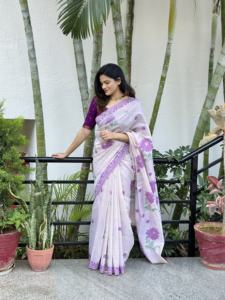 Nouvelle tenue tendance de créateur, meilleur sari en coton Muga doux avec travail de tissage, exportateur et fournisseur indien d'Inde - Product Image 2