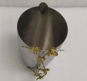 Modern Design Water Jug <b>Kettle</b> Decorative Gold Silver Kitchenware Dinnerware Floral Pattern Steel Metal Latest Brass Jug <b>Kettle</b> - Product Image 5