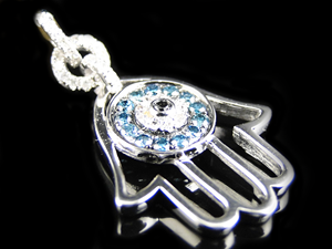 Nueva llegada Iced Out Fatima Hamsa mano en S925 plata Moissanite diamante alta calidad colgantes y dijes para hombres - Product Image 2