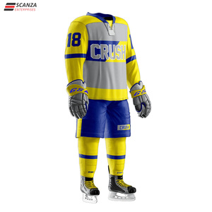 Ensemble personnalisé de maillot et short de hockey sur glace, sublimation, tenue de hockey d'équipe, respirant, fabricant OEM, vêtements en gros, kit - Product Image 3