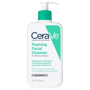 CeraVe Schaum-Gesichtsreiniger | tägliche Gesichtswäsche für fette Haut mit Hyaluronsäure, Ceramid und Niacinamide