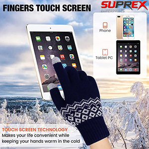 Mitaines tricotées en acrylique et laine imprimées pour femmes et hommes, chaudes pour l'hiver, isolées pour le froid extrême - Product Image 2