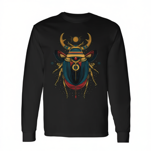 Camiseta de Manga Larga con Diseño de Escarabajo del Dios Egipcio Antiguo, Inspirada en la Egyptología, Producto Promocional - Product Image 2