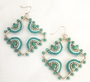 Pendientes de aro de estilo bohemio para mujer, hechos a mano, rafia occidental, tejido, diseño de retazos multicolor, joyería de moda para mujer - Product Image 2