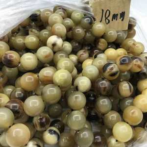 Cuentas de piedra de cuerno genuinas naturales Cuentas redondas ecológicas pulidas Categoría de producto - Product Image 2