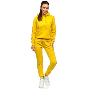 Plain Pullover tuta gialla OEM vendita calda nuovo Design personalizzato moda donna tuta felpe Unisex di alta qualità