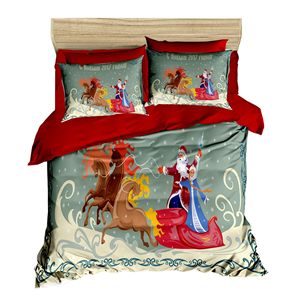 Juego de Funda Nórdica Navideña Clásica y Festiva, Ropa de Cama de Algodón Ranforce para el Hogar, Impresión Digital Doble, Elegante Ropa de Cama Navideña - Product Image 4