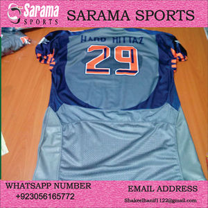 เสื้อฟุตบอลอเมริกันสำหรับฝึกซ้อม ผลิตจากโพลีเอสเตอร์ ออกแบบได้ฟรี สีแดง พร้อมโลโก้ - Product Image 6