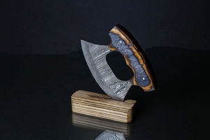 Wholesale Hot Selling Heavy-Duty Damascus Steel Pizza Cutter Personalized Chef Knife for Kitchen Ulu Knife <b>Gift</b> for Him/Her - Product Image 3