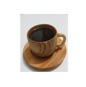 Hot Selling wood coaster use tea cup and Coffee Maker 6 Cup coaster with Coaster Spoon for with sale