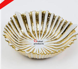 Tazón de comida de aluminio y metal con acabado dorado brillante de buena calidad para restaurante y bar de hotel - Product Image 5