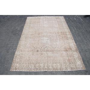 Tapis turc vintage 6,5x10,1 pi (198x309 cm), tapis oriental brun - Product Image 1