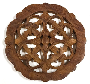 Support de dessous de verre en bois de Sheesham sculpté à la main support de plante décoratif pour salon bureau et table de l'inde - Product Image 2