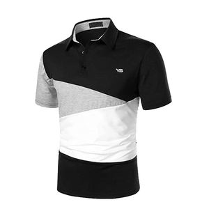 Polo d'été de haute qualité à panneaux, polo de couleur originale pour hommes, t-shirt personnalisé en spandex et coton mélangé - Product Image 5