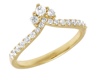 Anillo de Plata de Ley 925 chapado en oro con diamante de moissanita de corte redondo, joyería elegante y asequible para mujer - Product Image 2