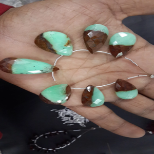 Cuentas de piedra de pera facetadas briolette de crisoprasa de alta calidad, 8mm, 7 piezas, venta al por mayor, sueltas para fabricación de joyas Premium de 14x25 MM - Product Image 3