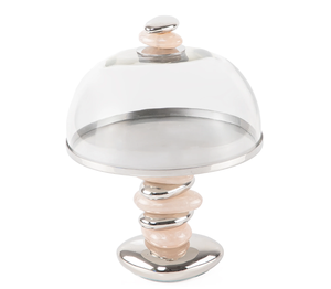 Support de serveur de gâteau de dessert écologique Royals blanc au design de luxe Base en marbre Personnalisable Couleur Forme Construction en métal pour - Product Image 1