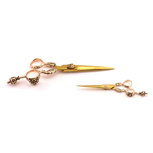 Tijera de peluquero con acabado de cobre Mango de diseño elegante Tijeras de corte de pelo profesionales de acero inoxidable Premium para estilistas - Product Image 1