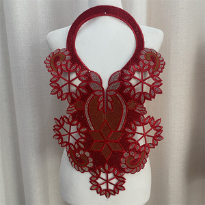 Nouvel accessoire de couture DIY tendance et de haute qualité : patch en tissu brodé ajouré avec strass thermocollants pour col - Product Image 4