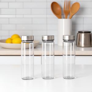 Botella de vidrio de borosilicato transparente con tapa de metal de bambú de 18oz al por mayor, nevera de viaje reutilizable personalizable para beber directamente - Product Image 5