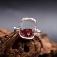 Anillo de Plata de Ley 925 con Granate Natural, Hecho a Mano, para Fiestas, Bodas, Joyería Curativa, Engaste de Bisel, Venta al por Mayor