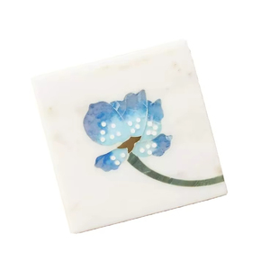 Vente en gros de sous-verres en pierre avec incrustation de vadrouille Sous-verres décoratifs en marbre Ensemble de boissons artisanales Sous-verres de décoration intérieure de luxe Fournisseur - Product Image 4