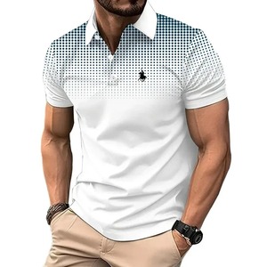 เสื้อโปโลแขนสั้นทรงสปอร์ตสำหรับผู้ชาย รุ่นใหม่ ลายพิมพ์ดิจิทัล 3 มิติ สไตล์ลำลอง สามารถปรับแต่งได้ - Product Image 4