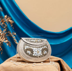 Pochette femme argent pochette pour femmes mariage pochette sac à main chaîne sac à main sac à bandoulière avec strass - Product Image 1