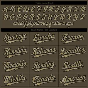 Auténtica camiseta de béisbol Salute to Service Custom Olive Camo-Ropa deportiva negra con técnicas impresas - Product Image 5