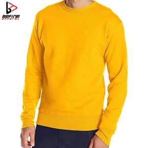 Custom Logo 2024 Regular Fit Men's Casual Pullover Sweatshirt Puff Printed <b>Thick</b> <b>Fleece</b> Top Long Sleeve Solid 100% Cotton Spring - Product Image 5