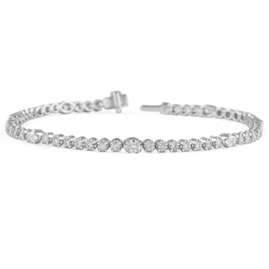 Round and Oval Diamond Illusion <b>Set</b> Tennis Bracelet Elegant Diamond Bracelets & <b>Bangles</b> - Product Image 1