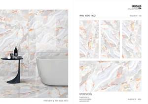 Vente chaude de haute qualité 600x1200mm Full Body Marble Look Gris clair Blanc Haute brillance Poli Carreaux de sol en porcelaine émaillée - Product Image 5