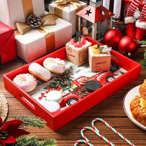 ถาดตกแต่งคริสต์มาสสีแดงสุดหรูสำหรับตกแต่งคริสต์มาสงานหัตถกรรมเงินหรูหรา - Product Image 6