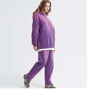 Meilleure quantité en gros dernière conception plaine hommes lavé à l'acide survêtement bas prix solide sur mesure hommes lavé à l'acide survêtements - Product Image 3