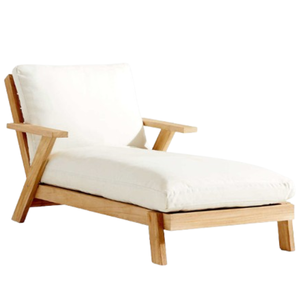 Tumbona de Exterior de Madera Maciza de Lujo con Cojín de Espuma Viscoelástica, Diseño Plegable para Uso en Hoteles, Villas y Patios - Product Image 3