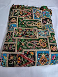 Top Rated Pure Crepe Flower Embroidered Breathable Eco-Friendly Fabric Position Print Natural <b>Textile</b> Home <b>Textile</b> Designer - Product Image 2