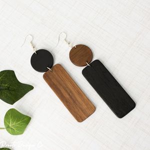 Boucles d'oreilles en bois bijoux de mode en gros - Product Image 5