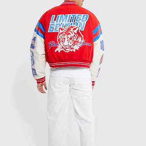 แจ็กเก็ตเบสบอลสไตล์สตรีทแวร์สำหรับผู้ชายผู้หญิงเสื้อทีมตัวแทนตัวแทนทหารทีมโรงเรียนปักโลโก้ - Product Image 5