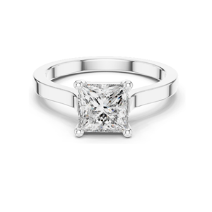 Bague solitaire en diamant de laboratoire taille princesse 1,00 carat pour femme, clarté VVS-VS EF, or 18 carats, 14 carats, 10 carats et argent 925, rose - Product Image 2