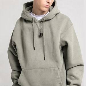Pull à capuche surdimensionné personnalisé pour hommes, poids lourd 100% coton, fermeture à glissière complète, vêtements de rue, sweat à capuche uni, grande taille vierge - Product Image 4