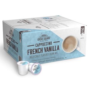 Capsules de cappuccino Grove Square, saveur vanille française, portion individuelle, 50 unités - Product Image 1
