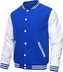 Nuevos hombres de invierno Unisex Button-Down College Letterman Bomber chaquetas personalizadas Baseball Varsity Letterman Men College Baseball Jacket - Product Image 3